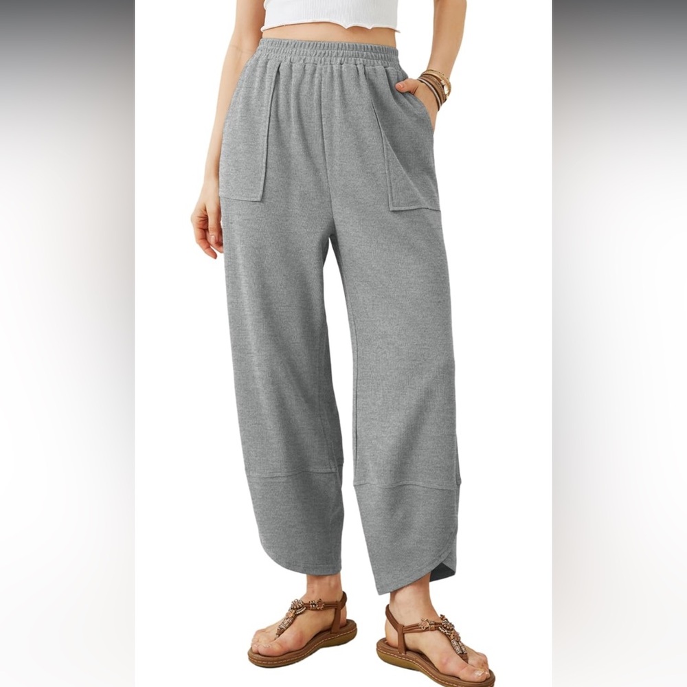 Women’s Baggy Wide Leg Palazzo Gray Pants Sweatpants. Greta Condition. Sz Small